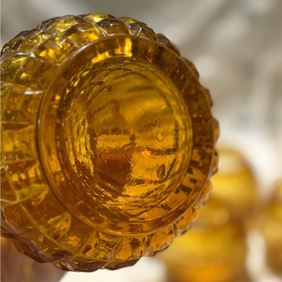 Vintage Amber Glass Decanter Set - Picture 10 of 14